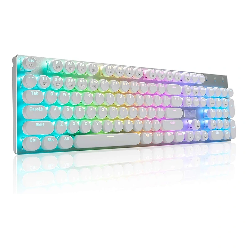 104 toetsen bekabelde typemachine Mechanisch RGB-toetsenbord