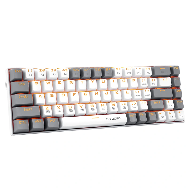 Mechanisch gaming-toetsenbord met 68 toetsen, bedraad LED-achtergrondverlichting