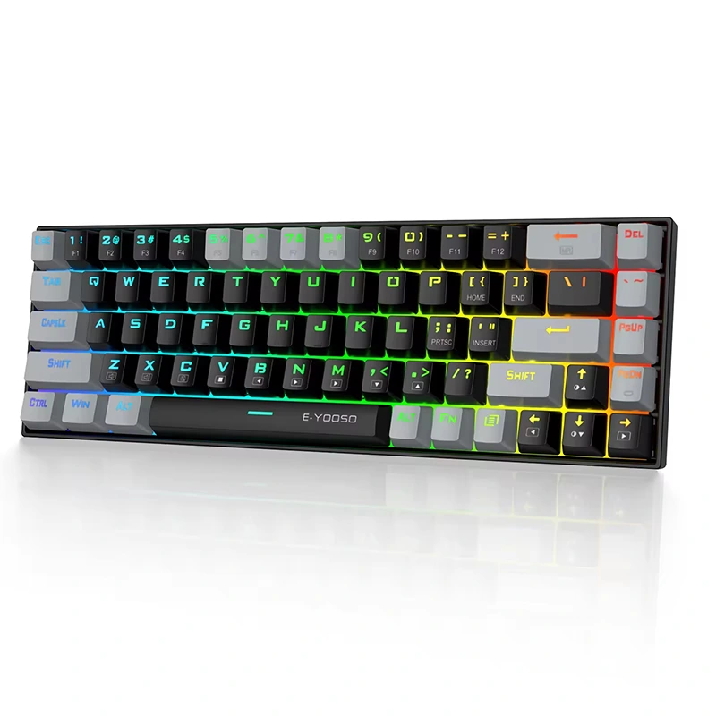 68 toetsen RGB Bedraad mechanisch gamingtoetsenbord