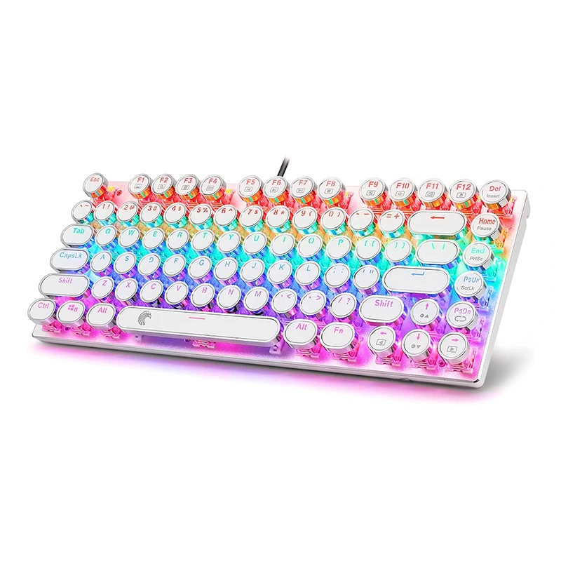 81 toetsen typemachine mechanisch toetsenbord regenboog