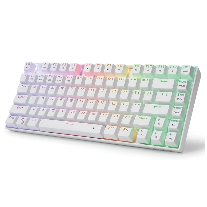 81 toetsen Draadloos Bluetooth 2,4 Ghz RGB mechanisch toetsenbord