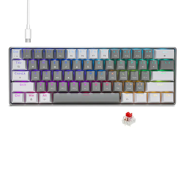 Draagbaar 60% mechanisch bedraad gamingtoetsenbord