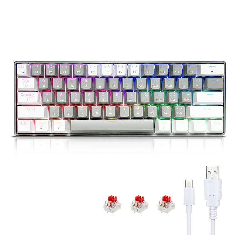 Draagbaar 60% RGB mechanisch gamingtoetsenbord
