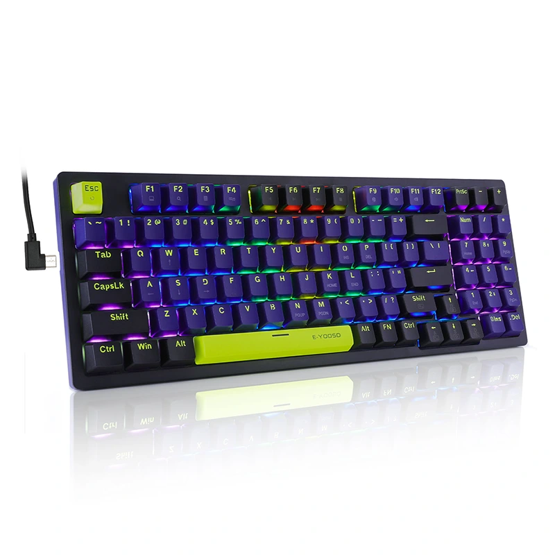 Bedraad 94 toetsen Rainbow mechanisch gamingtoetsenbord